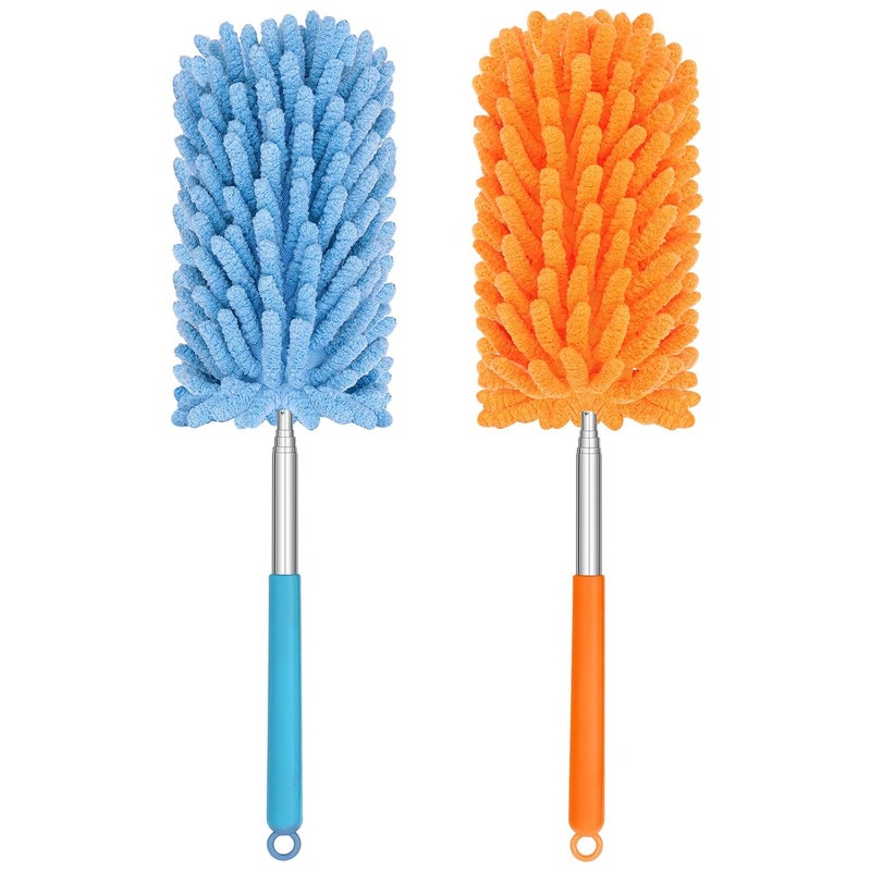 TIMIVO Mini Duster for Cleaning, 360° Bendable Hand Dusters with Extension Pole, Washable Small Duster for Car Interior, Office, Furniture - Image 1
